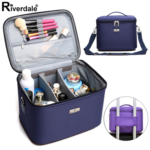 Trousse de maquillage de grande capacité, organisateur professionnel multifonction pour cosmétiques, sac de rangement de voyage ► Photo 1/6