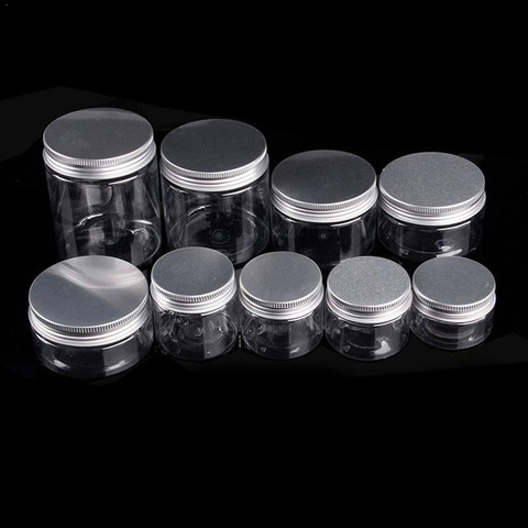 Pot en plastique transparent et couvercles vides contenants cosmétiques boîte de maquillage bouteille de voyage 30ml 50ml 60ml 80ml 100ml 120ml 250ml 500ml ► Photo 1/6