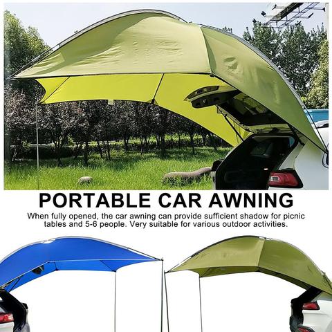 Portable étanche Camping tente touristique pique-nique en plein air Barbecue Anti UV pluie preuve soleil ombre auvent voiture tentes bâche soleil abri ► Photo 1/6