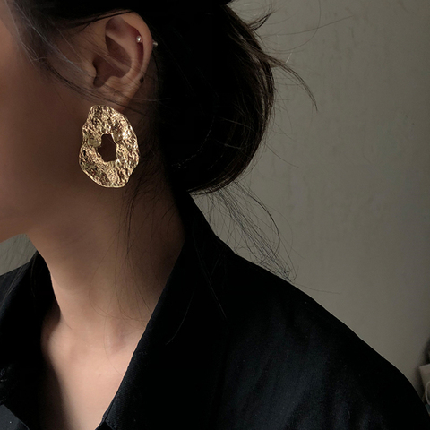 AENSOA – boucles d'oreilles géométriques irrégulières pour femmes, Design Unique, couleur or ajouré, en métal, nouvelle collection 2022 ► Photo 1/6