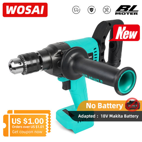 WOSAI perceuse électrique sans brosse couple 130NM tournevis sans fil peut frapper la glace pour batterie au Lithium 18V Makita ► Photo 1/6