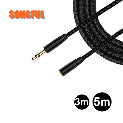 3.5 MM Stéréo AUX Audio Casque Extension Câbles Mini Jack Mâle à Femelle Extension Écouteur Ligne pour Ordinateur Mobile Téléphone 5 M ► Photo 1/6