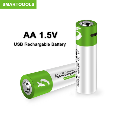 Piles AA rechargeables USB 1.5V, 2600 mWh, li-ion, pour télécommande, jouet électrique, avec câble de Type C ► Photo 1/6