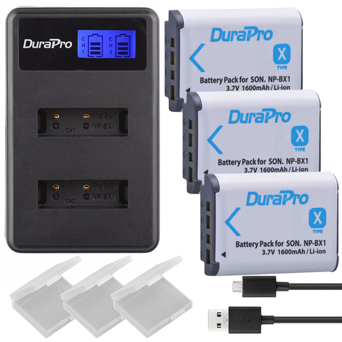 Chargeur de batterie 1600mAH NP-BX1, pour Sony DSC-WX500 IV RX10 II HX300 WX300 DSC-RX100 HDR-AS15 CX240E MV1 AS30V caméra ► Photo 1/6