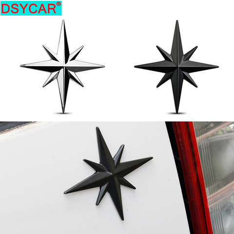 DSYCAR 1 pièces 3D métal voiture décoration métal Guide étoile adhésif voiture Badge emblème autocollant pour voitures universelles Moto vélo voiture style ► Photo 1/6