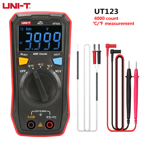 UNI-T UT123 Mini multimètre numérique garanti 100% ca tension cc résistance température électrique NCV testeur EBTN affichage ► Photo 1/6