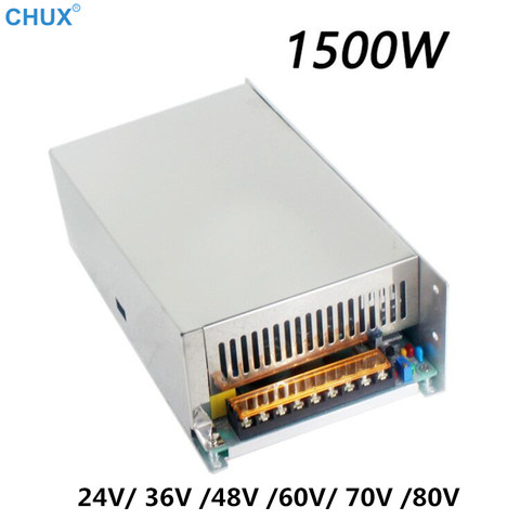 CHUX-alimentation électrique 1500w, 24v, 36v, 48v, 60v, 70v, 80v ac, sortie unique 110V ou 220V cc, pour transformateur LED, SMPS ► Photo 1/6