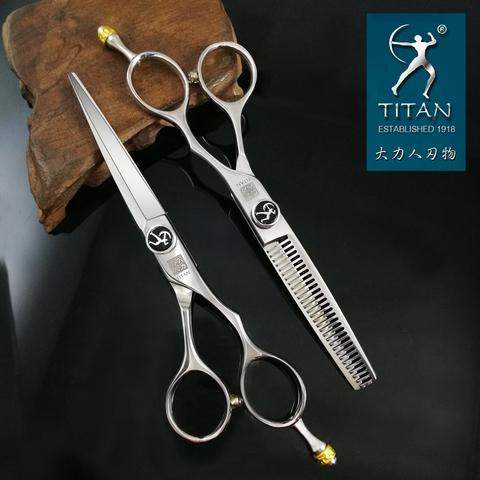 Titan – ensemble de ciseaux professionnels pour salon de coiffure, ciseaux amincissants pour couper, 5.5 pouces, 6.0 pouces ► Photo 1/6