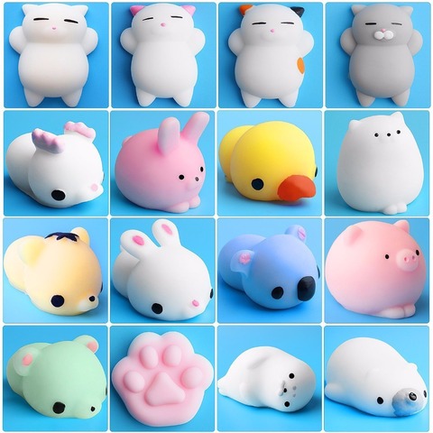 Jouet spongieux mignon Animal anti-Stress balle presser Mochi jouets en hausse Abreact doux collant Squishi soulagement du Stress jouets drôle cadeau ► Photo 1/6