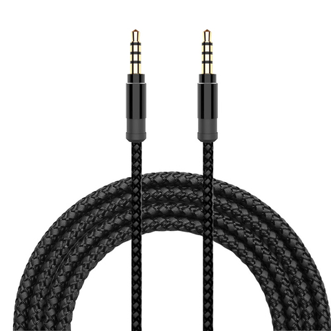 Câble audio 3.5mm en métal tressé haute qualité 3 mètres 4 pôles câble audio AUX pour voiture et microphone karaoké ► Photo 1/6