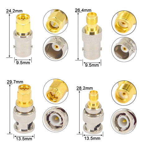 Connecteurs BNC à SMA, Type mâle femelle RF, adaptateur de Test, Kit convertisseur, câbles de Transmission, connecteur SMA à BNC ► Photo 1/6