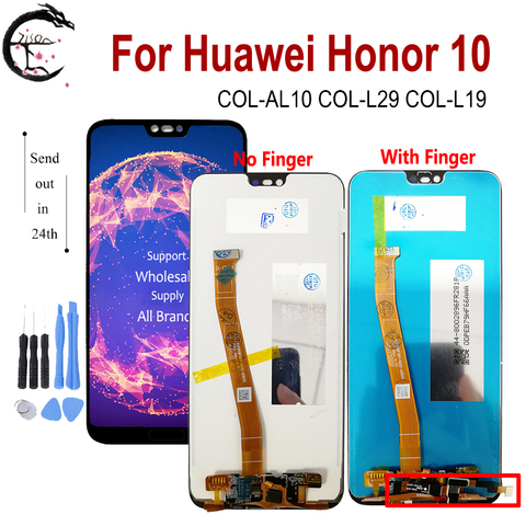 Ensemble écran tactile LCD avec châssis, 5.84 pouces, testé, pour Huawei Honor 10 COL-AL10 COL-L29 COL-L19 ► Photo 1/6