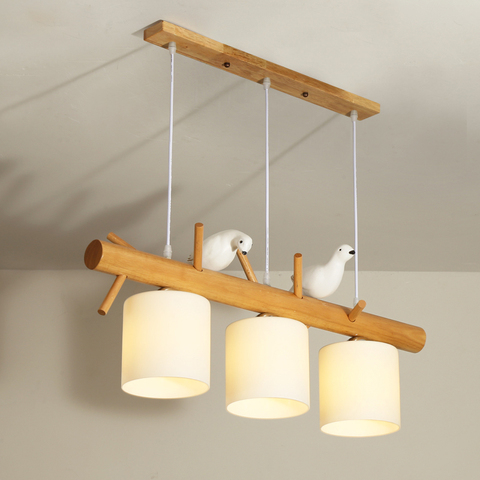 Lampe suspendue en bois au design nordique, design créatif, luminaire décoratif d'intérieur, idéal pour une salle à manger, une chambre d'enfant ou un Restaurant ► Photo 1/6