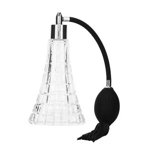 Bouteille de parfum Vintage en cristal, 75ml, longue ampoule noire, vaporisateur, cadeau pour dame, pompon, nouvelle mode, rechargeable ► Photo 1/6