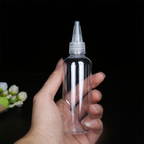 200/100/50/5ml Transparent Sharp-bouche bouteille en plastique compressible aiguille bouteilles bouteille rechargeable couleur pâte bouteille colorant bouteille ► Photo 1/6