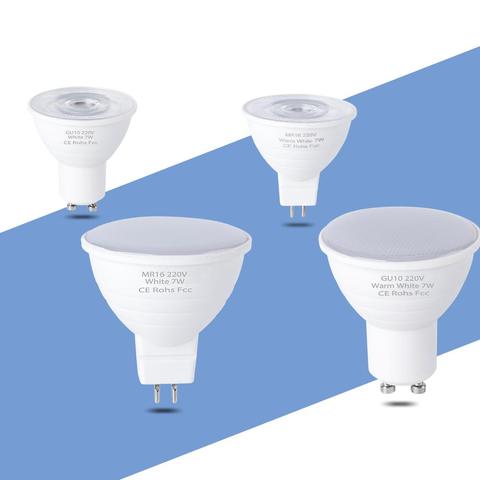 LED ampoule de projecteur 5 W 7W Gu10 LED 220V SMD2835 blanc chaud blanc froid Lampada lampe à LED Bombillas MR16 Home Gu 5.3 ampoules d'éclairage ► Photo 1/6