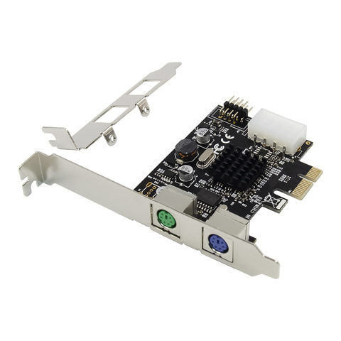 Carte adaptateur PCIE vers 2xPS2 PS/2 ports pour clavier et souris PC ► Photo 1/6