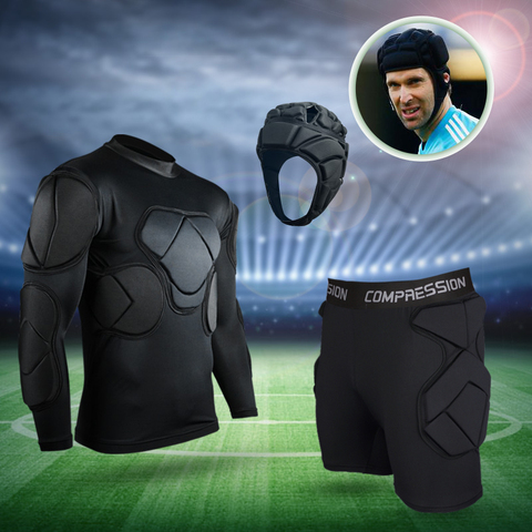 Nouveau Professionnel Uniformes Gardien De matériel de formation de football de football casque EVA épaisse éponge de protection équipement De Gardien de But ► Photo 1/6