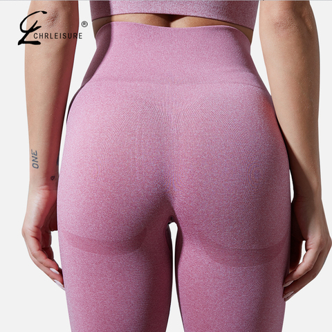 Femmes Leggings Fitness pousser Leggings salle de sport respirant Sexy Legging taille haute entraînement sans couture Legging ► Photo 1/6