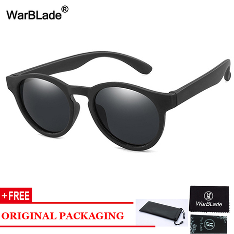 WarBlade-lunettes de soleil polarisées pour enfants, rondes, pour garçons et filles, monture solaire de sécurité, en Silicone, UV400 Oculos ► Photo 1/6