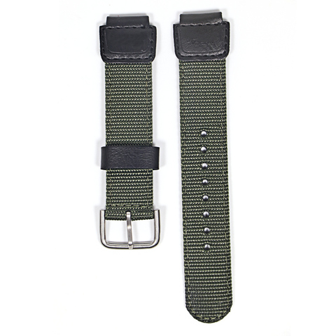 Bracelet de montre Casio G Shock, en nylon, vert, noir, 18mm, W-S200H, W-800H, W-216H, W-735H, F-108WH, W-215, AEQ-110W ► Photo 1/4