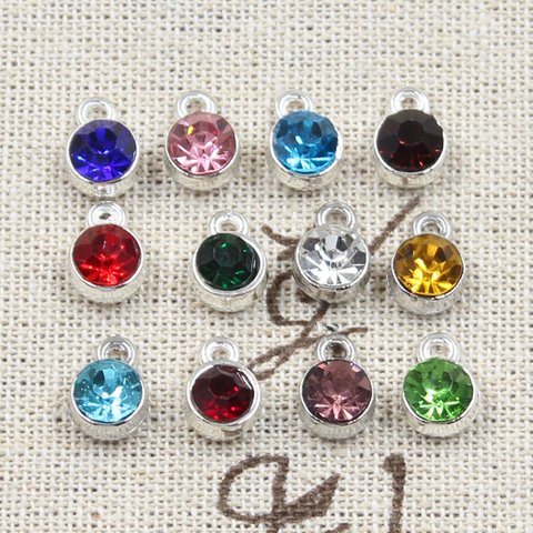 Breloques en pierre de naissance 10x7mm, 12 pièces, pendentifs faits à la main, couleur or argent, cristal pour collier et Bracelet ► Photo 1/4