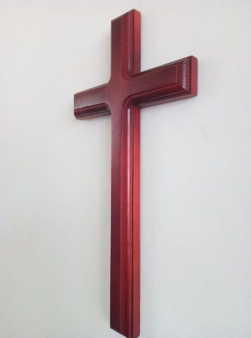 Croix chrétienne en bois massif, décoration murale suspendue, cadeau, jésus christ ► Photo 1/1