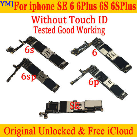 Pour iPhone 6 6p Original usine débloqué carte mère pour iphone SE 6 6 Plus 6S 6S Plus carte mère sans ID tactile ► Photo 1/2