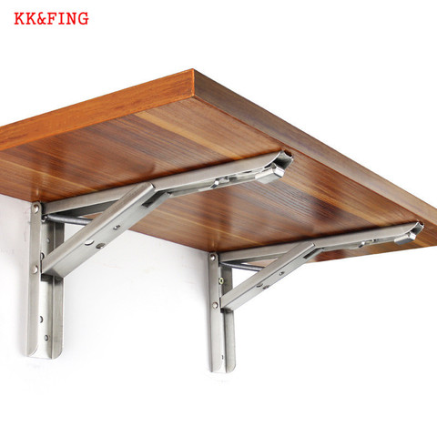 KK & f4-Support d'angle triangulaire pliant, Support résistant pour meuble, fixation murale réglable pour Table, quincaillerie, 2 pièces/ensemble ► Photo 1/6