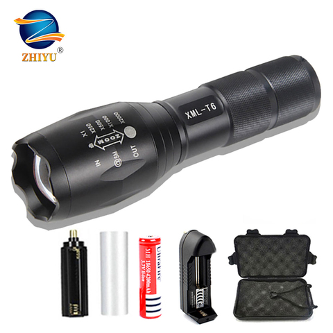 ZHIYU-lampe torche interne LED Rechargeable par USB XML T6 batterie 18650 pour le Camping et l'extérieur, haute lampe de poche à Led puissante et Led, vente en gros ► Photo 1/6