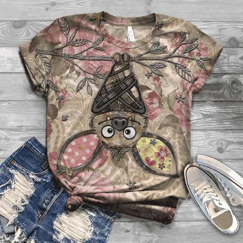 T-Shirt manches courtes col rond femme, Harajuku, grande taille, imprimé papillon ► Photo 1/6