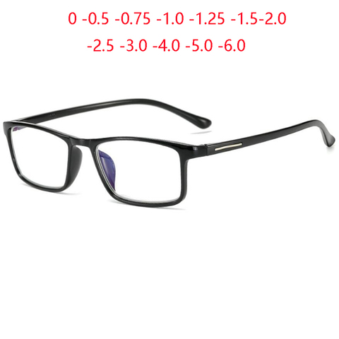 Ultraléger TR90 fini myopie lunettes femmes hommes confortable carré étudiant courte vue lunettes Prescription -0.5 -1.0 à-4.0 ► Photo 1/4