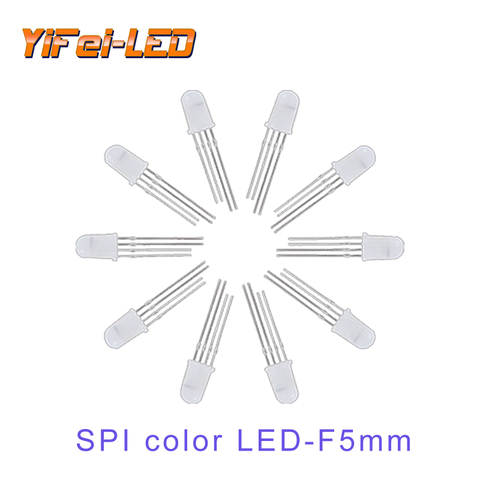 Perle de lampe directe LED pleine couleur yf923 apa106 ws2818 F8 F5, perle de lampe de chapeau de paille rvb 5V ► Photo 1/6