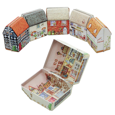 Mini boîte métallique, boîte de rangement vide en étain, boîte de rangement maison de rêve, conteneur métallique, petite boîte de rangement, cadeau pour enfants ► Photo 1/6