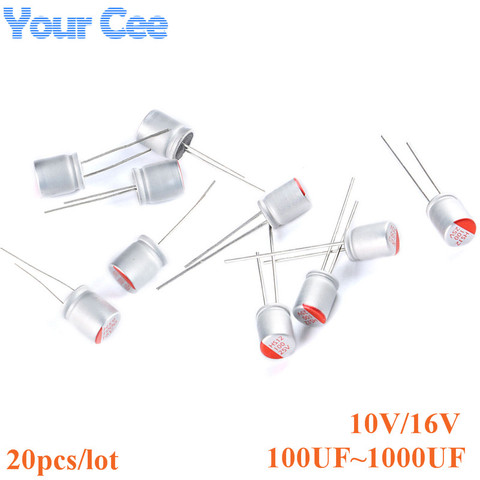 20 pièces Solide condensateur Électrolytique En Aluminium 16V 10V 1000uF 680uF 470uF 330uF 270uF 220uF 100uF Condensateurs Solides Avec Des Épingles ► Photo 1/5