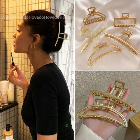 Pinces à cheveux en métal pour femmes, accessoires pour cheveux, Barrettes chics, épingles à cheveux, ornements pour filles, pince à crabe ► Photo 1/6