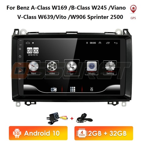 Android 10 lecteur multimédia Autoradio pour Mercedes Benz W245 W169 W639 2006-2014 2G + 32G WIFI 2 Din GPS Autoradio Navi 4G LTE ► Photo 1/6