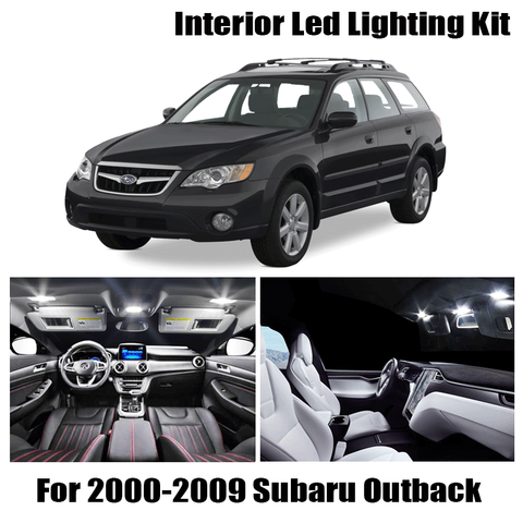 Kit d'éclairage intérieur LED sans erreur Canbus, 10 pièces, pour Subaru Outback 2000 – 2009, accessoires de voiture, lampe de toit, lampe de licence ► Photo 1/6