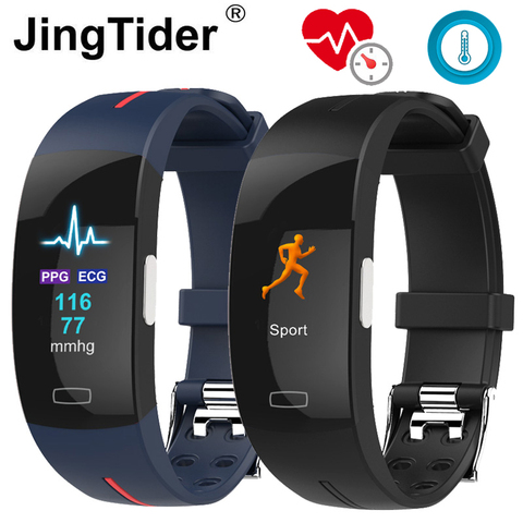 Bracelet connecté de Sport P3A, moniteur de température corporelle ECG + PPG, fréquence cardiaque, pression artérielle, étanchéité IP67 ► Photo 1/6