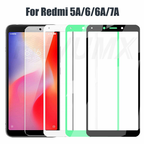 Protecteur d'écran 9D, couverture complète en verre trempé Anti-éclatement pour Xiaomi Redmi 6 6A 5A 6A 7A ► Photo 1/6