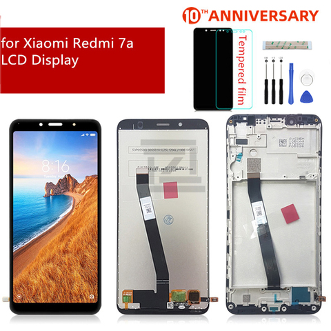 Pour Xiaomi Redmi 7A LCD écran tactile numériseur assemblée avec cadre pour redmi 7a affichage remplacement réparation pièces de rechange ► Photo 1/6