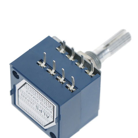 Potentiomètre de VOLUME double 50K ALPS RH2702, commutateur rotatif japonais à fente 50 kax2 8 broches ► Photo 1/6