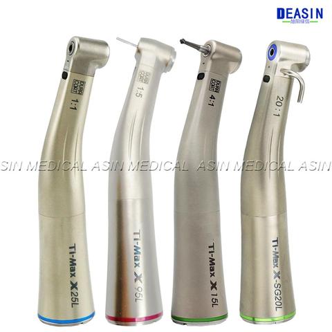 1 pcs x Dental Fiber Optical LED Contra Angle Ti-max Low Speed Handpiece 1:5  1:1 20:1 1:4.2 dental handpiece ► Photo 1/6