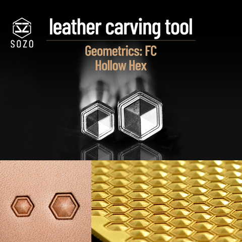 SOZO FC – outil d'estampage en cuir, hexagonal, creux, motif de sculpture, impression de timbres en acier inoxydable 304 ► Photo 1/6