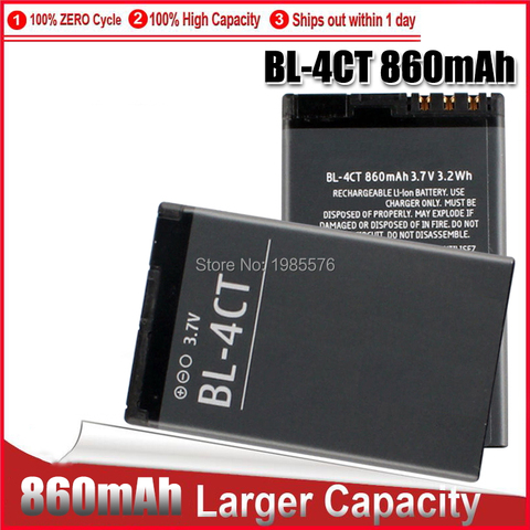 Batteries de remplacement, 860mAh, pour Nokia BL-4CT 5310 s 7310c 2720F 5630XM 6600F 6700 X3, 7205 BL4CT BL 4CT, 1 à 5 pièces ► Photo 1/6