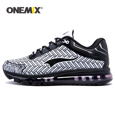 ONEMIX-chaussures de course en cuir à coussin d'air pour hommes, baskets de marche, Fitness, tendance, collection chaussures de Jogging ► Photo 1/6