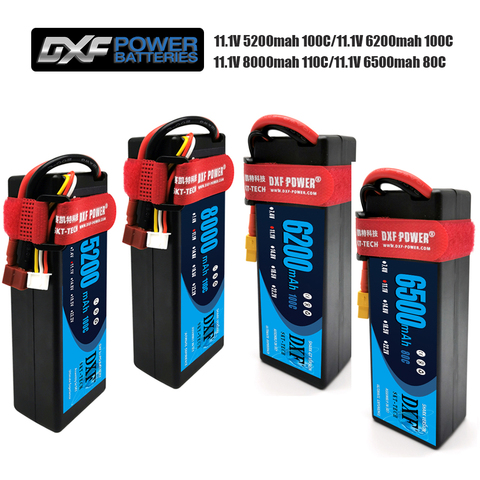 DXF-batterie lipo 3S 2 pièces 11.1V 8000mah 110C/ 5200mah 100C/6200mah 100C/6500mah 80C batterie rigide pour Drone, hélicoptère 1/8 RC voiture ► Photo 1/6