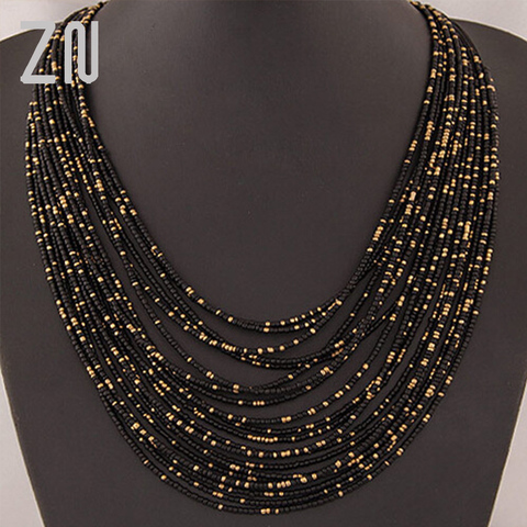 Collier bohémien pour femmes, marque ZA exagéré, perles de luxe multicouche, déclaration, vente en gros ► Photo 1/6