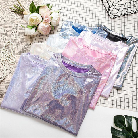 T-shirt à col rond et manches courtes pour femme, estival et Sexy, à la mode coréenne, 3XL, 4XL et 5XL, 2022 ► Photo 1/6