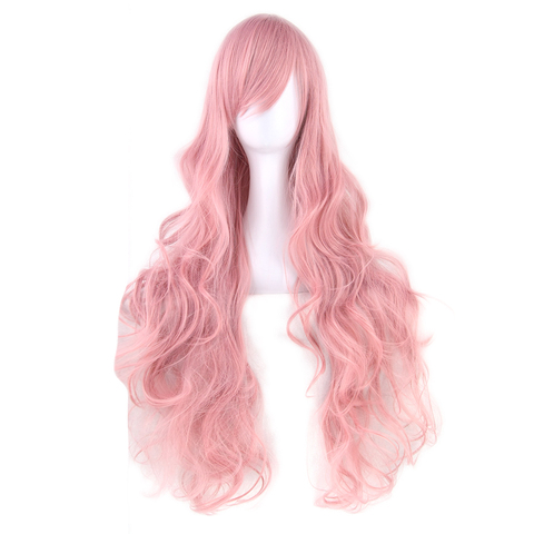 Soowee – perruque de Cosplay synthétique longue et bouclée de 32 pouces, en Fiber de haute température, rose, vert, gris, pour Costume de fête ► Photo 1/6